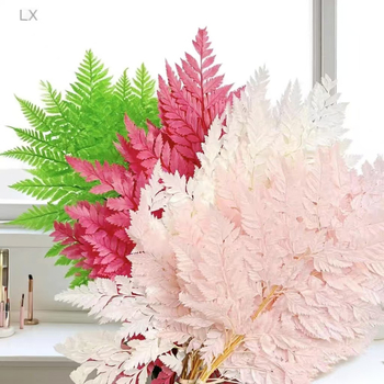 Džiovintos gėlės puokštė — amžinosios Alpine Goat Tooth Leaves, DIY floros medžiagos, vazos dekoras