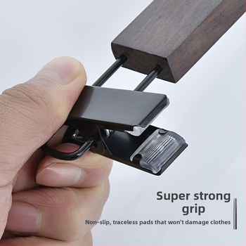 Kietas medienos kelnių laikiklis su klipais ir kaklaraiščių laikikliu — nepalieka žymių ant drabužių, prekė onlya, Kinų stilius, 1 vnt, Spausdintas logotipas, Nepriklausomas gamintojas