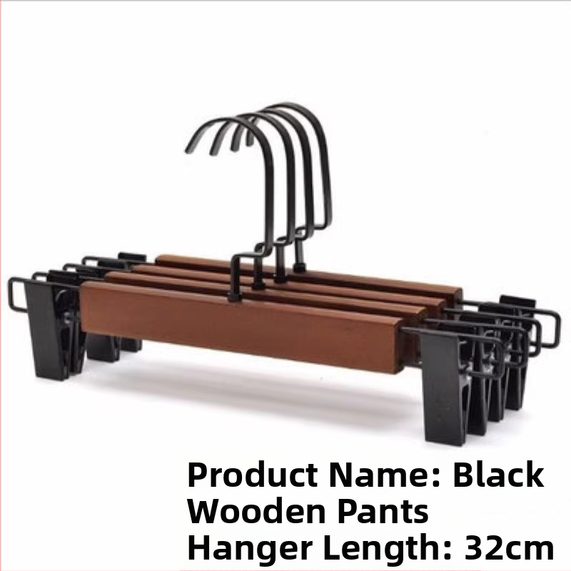 Masívny drevený stojan na nohavice s klipsami a držiakom na kravaty — bez škvŕn na odeve, Značka onlya, Čínsky štýl, 1 ks, Tlačené logo, Nezávislý výrobca