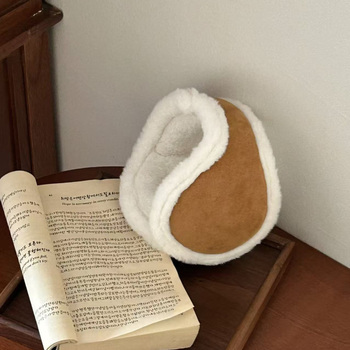 Плюшени защити за ушите за зимата — унисекс, корейски стил с обратно носене, монохромен модел, топлина, регулируем сгъваем дизайн