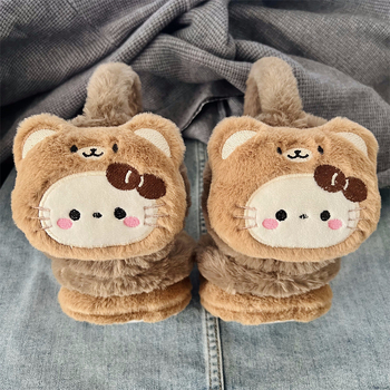 Earmuffs плюшени с cartoon дизайн – топлина и защита от студа, зима, за деца, открити спортове (ски и катерене)
