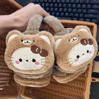 Earmuffs плюшени с cartoon дизайн – топлина и защита от студа, зима, за деца, открити спортове (ски и катерене)