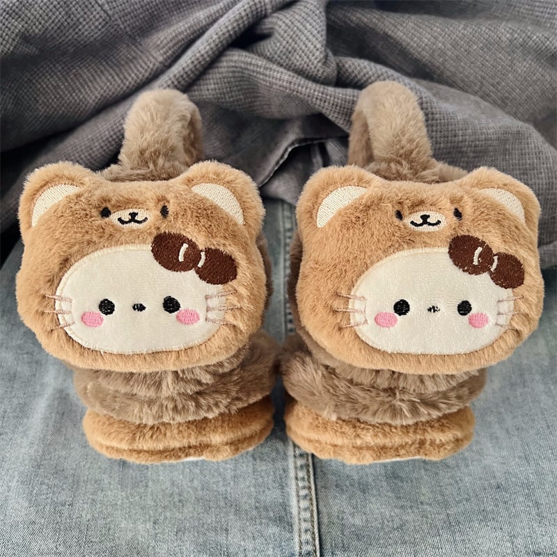 Earmuffs плюшени с cartoon дизайн – топлина и защита от студа, зима, за деца, открити спортове (ски и катерене)