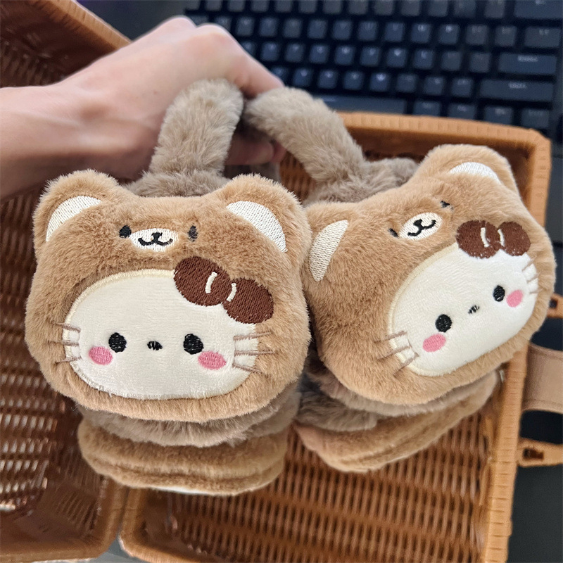Earmuffs плюшени с cartoon дизайн – топлина и защита от студа, зима, за деца, открити спортове (ски и катерене)