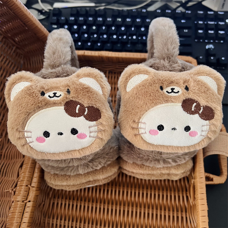 Earmuffs плюшени с cartoon дизайн – топлина и защита от студа, зима, за деца, открити спортове (ски и катерене)