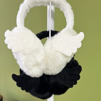 Ушни предпазители с ангелски криле за жени – акрил/изкуствена вълна, зима, сгъваем дизайн, сладък и готин стил, издание лято 2025