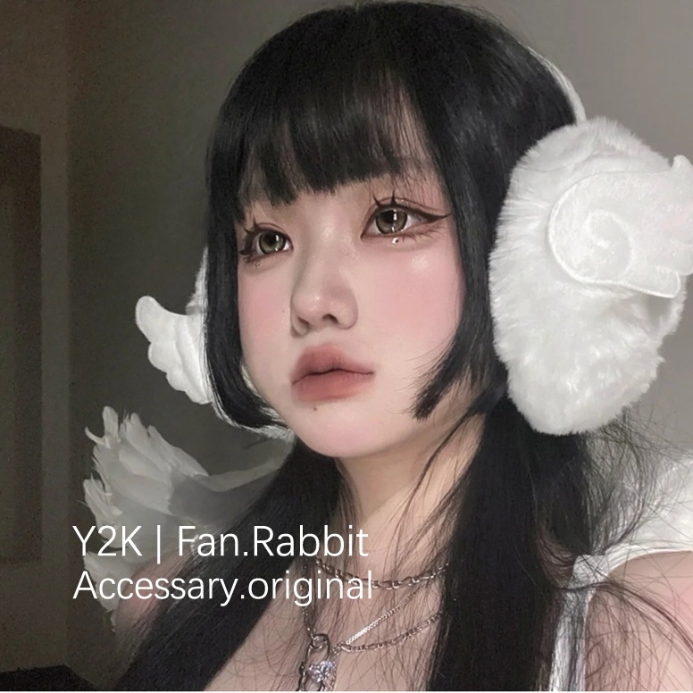 Ушни предпазители с ангелски криле за жени – акрил/изкуствена вълна, зима, сгъваем дизайн, сладък и готин стил, издание лято 2025