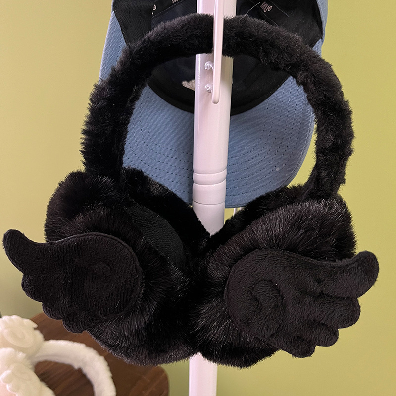 Ушни предпазители с ангелски криле за жени – акрил/изкуствена вълна, зима, сгъваем дизайн, сладък и готин стил, издание лято 2025