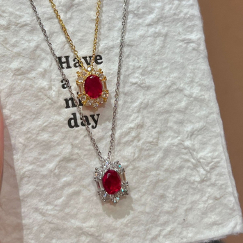 Colier din cupru cu pandantiv oval geometric, placare electroplată, lanț standard, 4–6 g