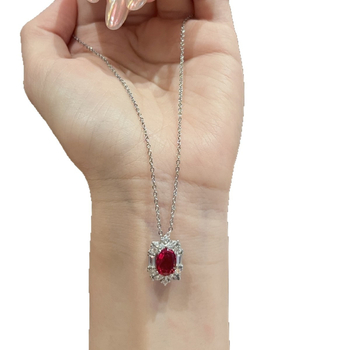 Colier din cupru cu pandantiv oval geometric, placare electroplată, lanț standard, 4–6 g