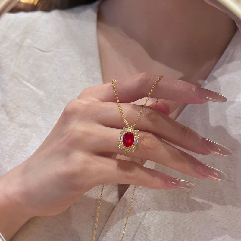 Colier din cupru cu pandantiv oval geometric, placare electroplată, lanț standard, 4–6 g