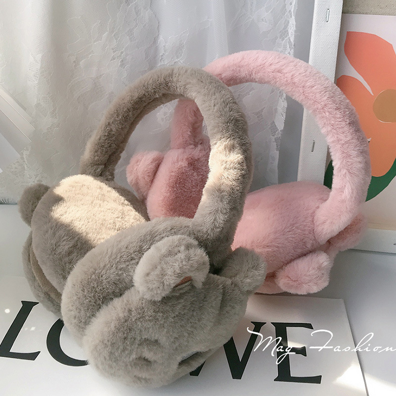 Γυναικείοι θερμαντήρες αυτιών με γατούλα – βελούδινο ύφασμα, καρτούν στυλ, χειμώνας, αντιανεμικό, για εξωτερική ποδηλασία