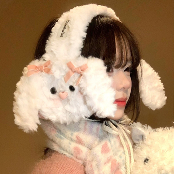 Αφράτα προστατευτικά αυτιών με σχέδιο καρτούν και φουλάρι για τον χειμώνα, unisex ενήλικες