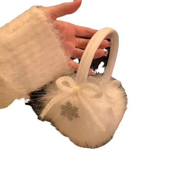 Earmuffs din lână cu model fulg de nea și fundă, stil coreean, pentru femei, iarnă