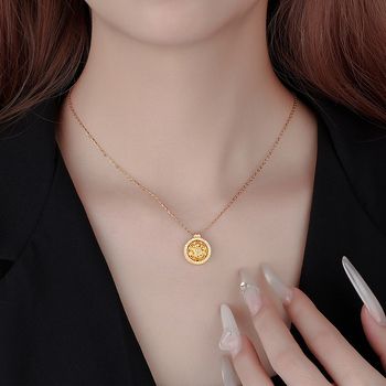 Nyaklánc — 999 tiszta ezüst medál, Chopard lánccal, elektroplating, középkori irodalmi retró stílus, nőknek, Difeng Jewelry