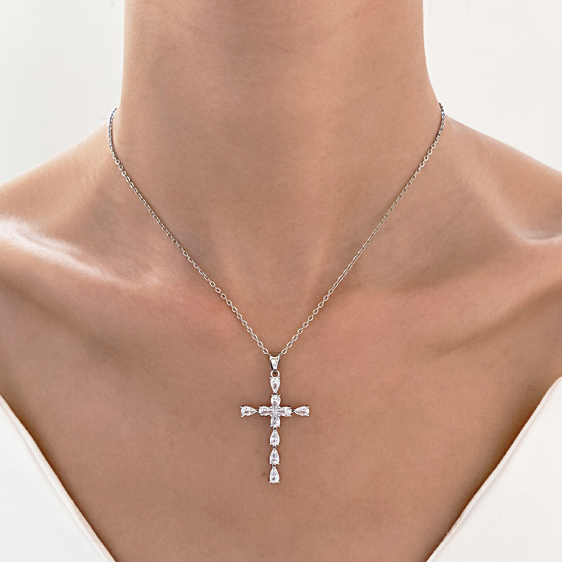 Lančić s križem, nehrđajući čelik, unisex, modni stil