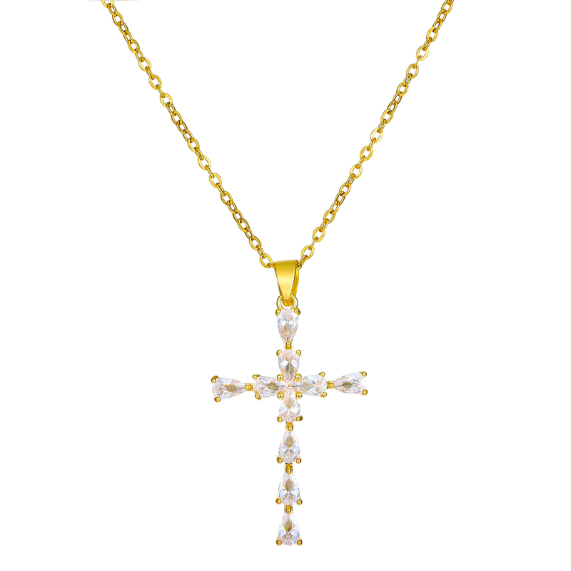 Lančić s križem, nehrđajući čelik, unisex, modni stil