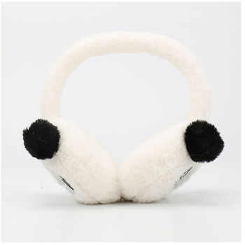 Γούνινα προστατευτικά αυτιών για ενήλικες γυναίκες, μοτίβο Panda, ανθεκτικά στον άνεμο και ζεστά για εξωτερική χρήση το χειμώνα