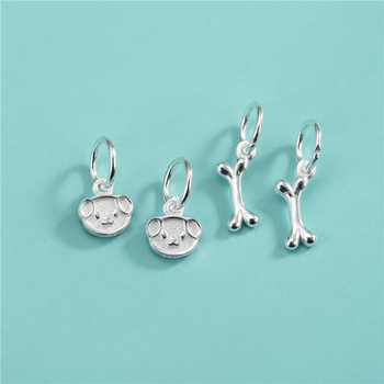 Κρεμαστό σε σχήμα οστού από ασήμι S925, ηλεκτροπλατίωση, κρυστάλλιες λεπτομέρειες