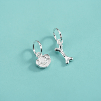 Κρεμαστό σε σχήμα οστού από ασήμι S925, ηλεκτροπλατίωση, κρυστάλλιες λεπτομέρειες