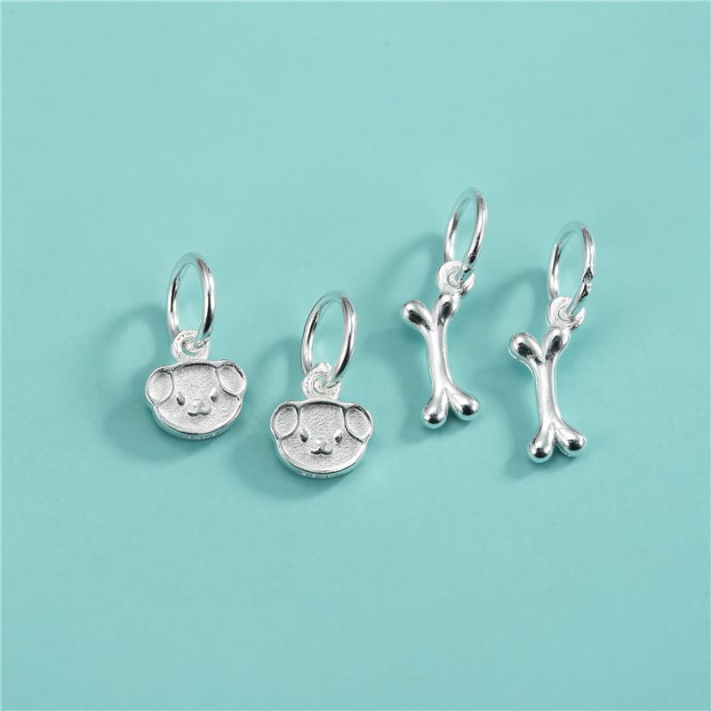 Κρεμαστό σε σχήμα οστού από ασήμι S925, ηλεκτροπλατίωση, κρυστάλλιες λεπτομέρειες