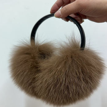 Náušníky z líščej kožušiny, teplé, zimné vonkajšie použitie, unisex