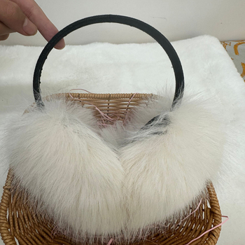 Náušníky z líščej kožušiny, teplé, zimné vonkajšie použitie, unisex