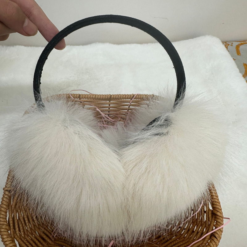 Náušníky z líščej kožušiny, teplé, zimné vonkajšie použitie, unisex