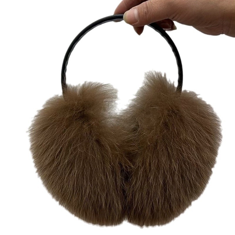 Náušníky z líščej kožušiny, teplé, zimné vonkajšie použitie, unisex