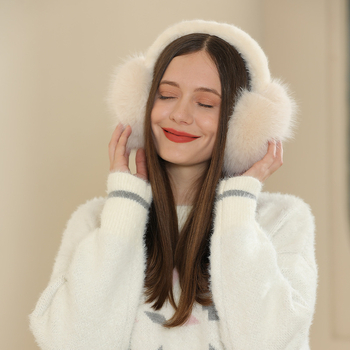 Protecții pentru urechi din blană de vulpe, calde, unisex pentru adulți, pentru iarnă și toamnă.