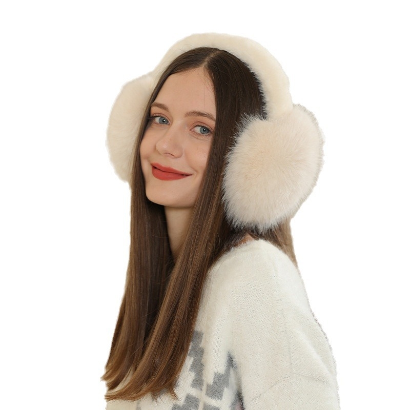 Protecții pentru urechi din blană de vulpe, calde, unisex pentru adulți, pentru iarnă și toamnă.
