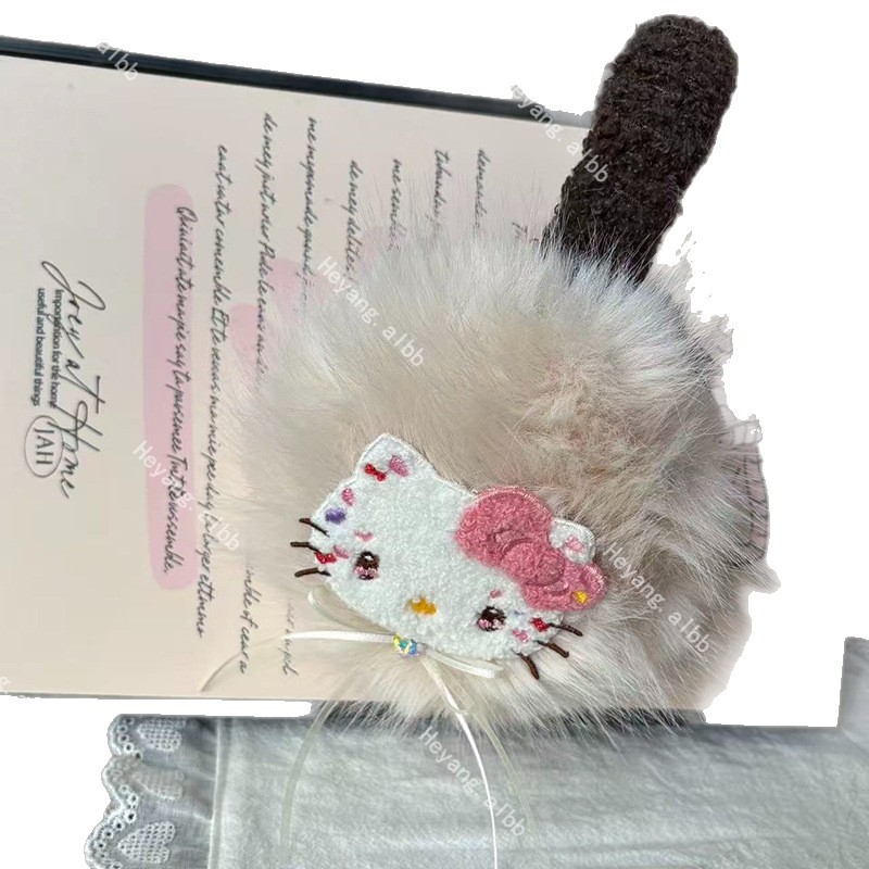 Protecții pentru urechi din pluș cu urechi de pisică, stil desen animat, pentru femei adulte, utilizare în exterior, mențin căldura, iarna 2025 (material: broderie pe prosop)