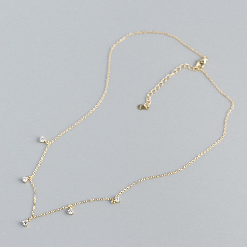 Colier din argint 925, lanț încrucișat, pandant geometric, design cu mai multe pandante, finisaj electroplacat