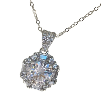 Geometrijski dizajn S925 srebrni lanac s cirkonom ugradnjom