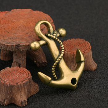 Ólomból készült horgony kulcstartó kötéllel, tengeri kormánymedál, retro rajzfilm dizájn, külön csomagolás