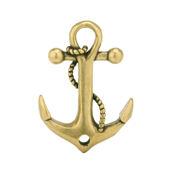 Ólomból készült horgony kulcstartó kötéllel, tengeri kormánymedál, retro rajzfilm dizájn, külön csomagolás