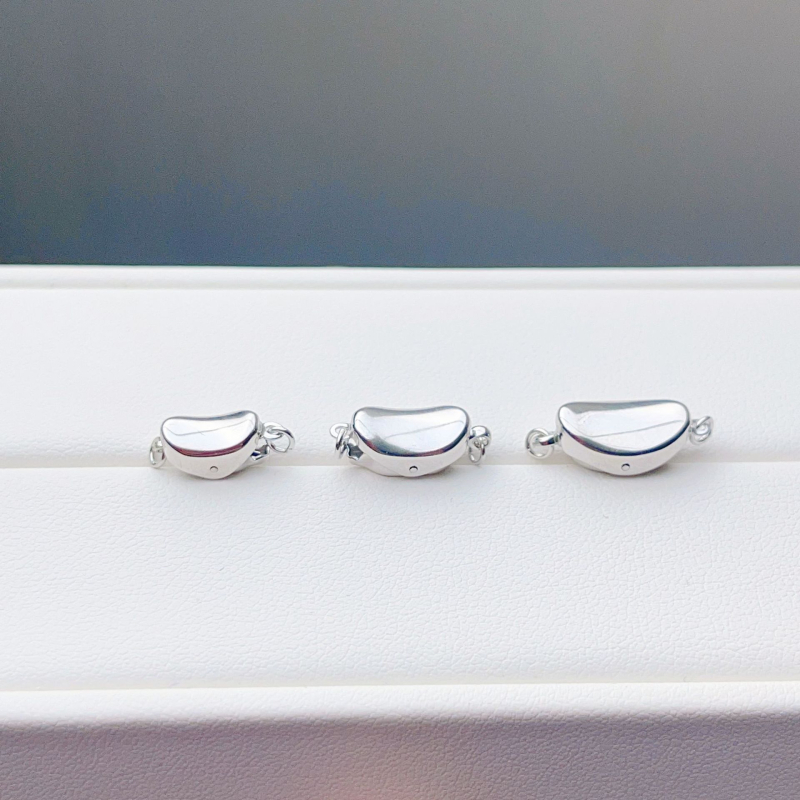 S925 sterling srebro ingot kopča s bisernim zatvaračem – jednostavan DIY komad nakita za ogrlicu