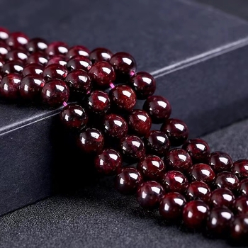 Gránát gyöngyök, polírozott, kerek, könnyed luxus stílus — Kiegészítők