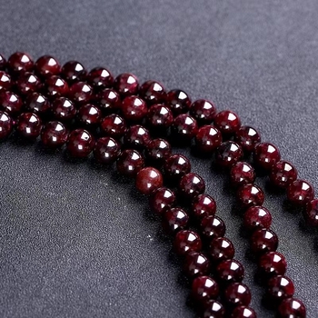 Gránát gyöngyök, polírozott, kerek, könnyed luxus stílus — Kiegészítők