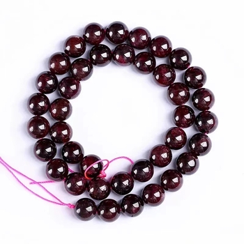 Gránát gyöngyök, polírozott, kerek, könnyed luxus stílus — Kiegészítők