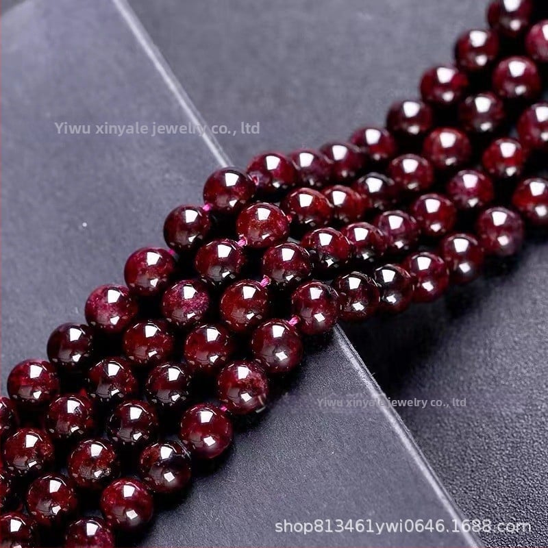 Gránát gyöngyök, polírozott, kerek, könnyed luxus stílus — Kiegészítők