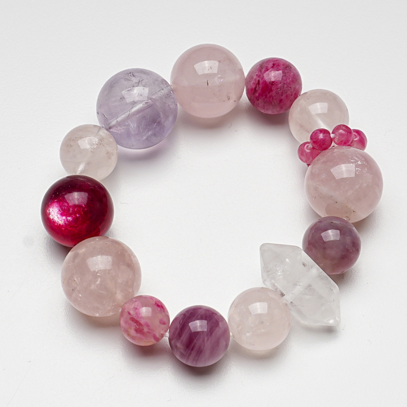 Kvarc kristály karkötő, rézötvözet, kínai stílus, 2025 tavasz