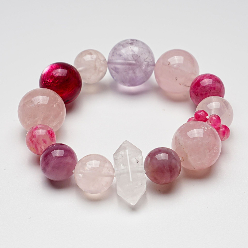 Kvarc kristály karkötő, rézötvözet, kínai stílus, 2025 tavasz