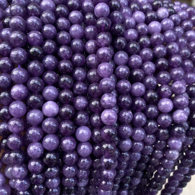Prirodni kamen – ljubičaste okrugle perle promjera 8 mm za DIY nakit – labave perle