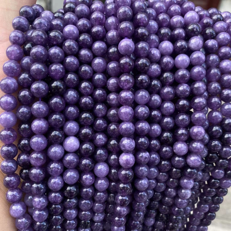 Prirodni kamen – ljubičaste okrugle perle promjera 8 mm za DIY nakit – labave perle
