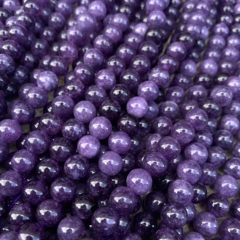 Prirodni kamen – ljubičaste okrugle perle promjera 8 mm za DIY nakit – labave perle