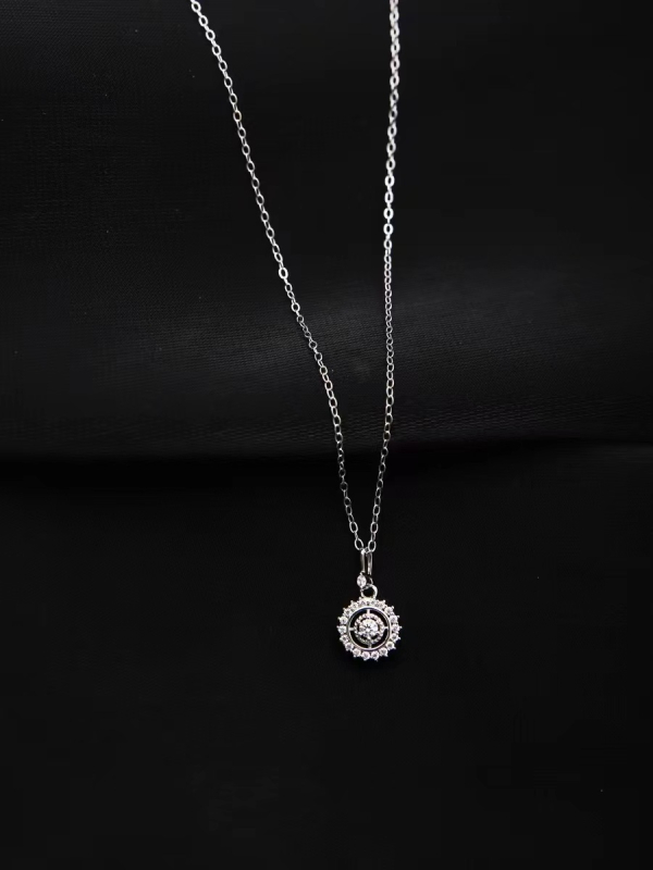 Feris kerekes medálos nyaklánc, 14K aranyozott ezüst, 925-ös ezüst, O-gyűrűs lánccal, francia retro stílus