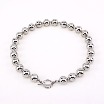 Colier clavicular cu mărgele, material CCB, placare electroplatică, design minimalist, primăvara 2025