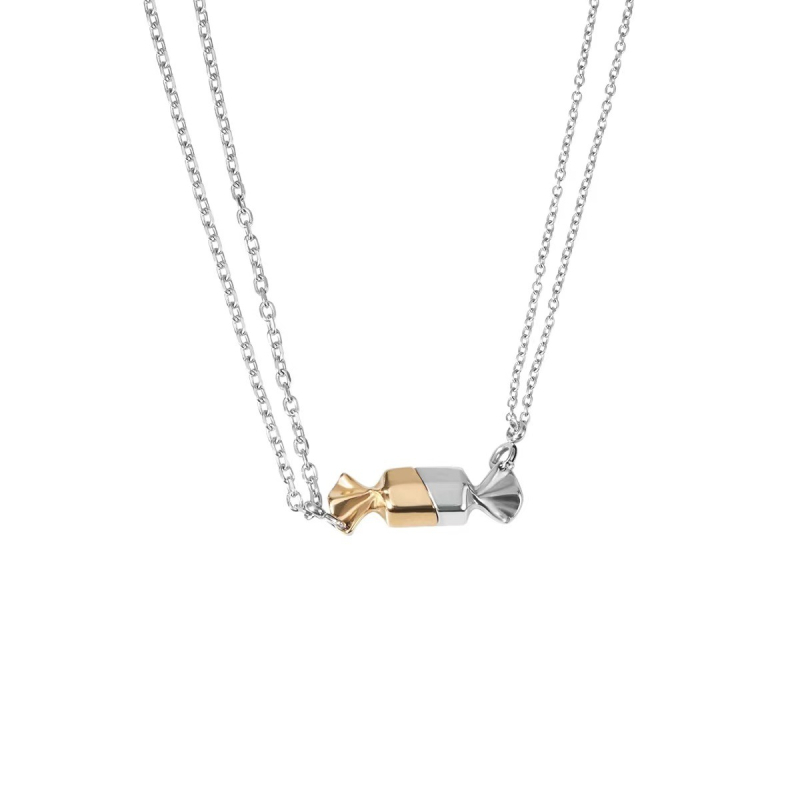 Colier din cupru, lanț încrucișat, pandantiv din cupru, design unisex, motive inimă și geometrice