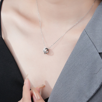 Mobius gyűrűs párnyaklánc 925 ezüstből, keresztháló lánc, többszörös medál, eredeti dizájn